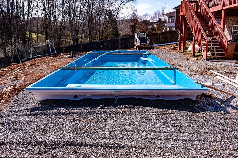 Reinforcement of a Leisure Pools fiberglass swimming pool