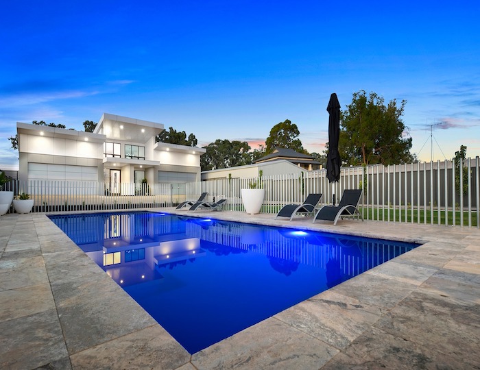 Leisure-Pools-Acclaim-Sapphire-Blue-underwater-lighting best swimming pools accessories: underwater lighting