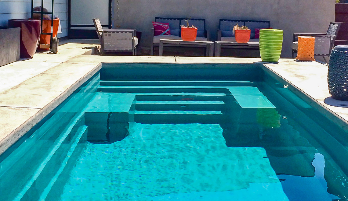 Leisure Pools Palladium Plunge precast plunge pool with built-in entry and exit steps