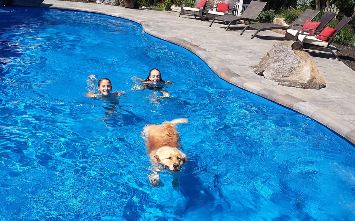 Having fun in your swimming pool One of the many benefits of owning your own swimming pool