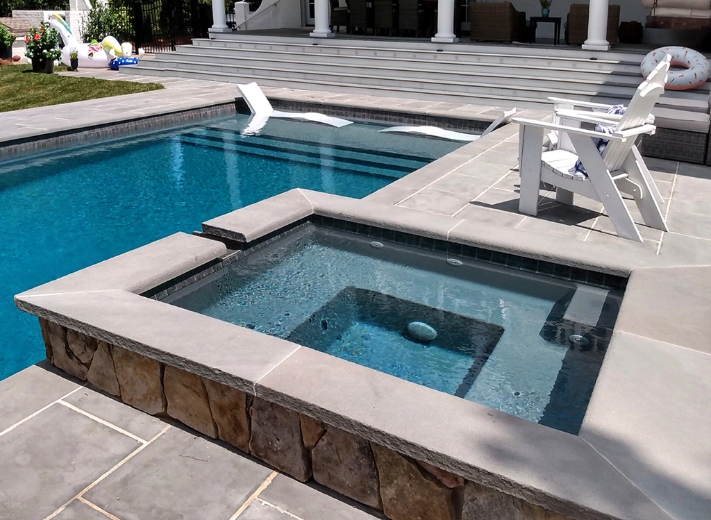 Amalfi_Spa a luxurious spa installed with a fiberglass swimming pool in the fall
