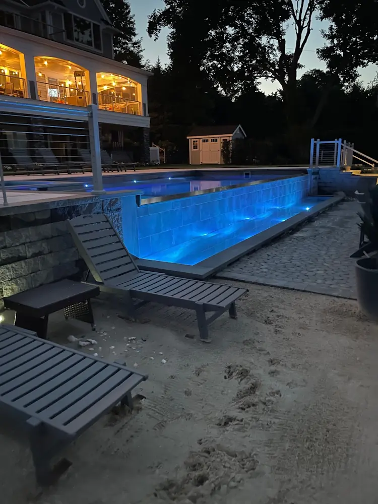 Dymond Pool & Spa 6 A Leisure Pools’ Fiberglass Pool Overlooks Port Jefferson Harbor